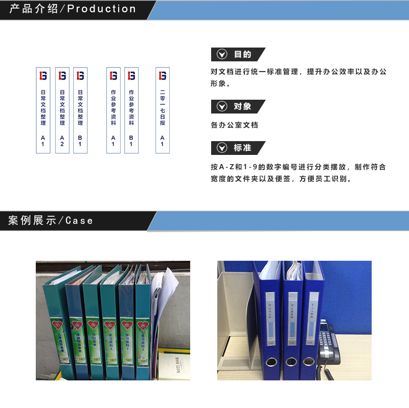 办公室目视化文件夹标识贴